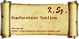 Kupferstein Szelina névjegykártya